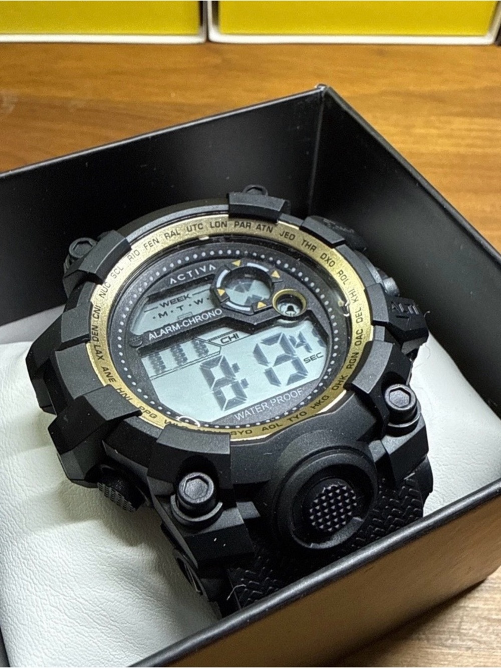 ACTIVA X Invicta Men’s Digital Tactical Sport Watch - 52mm Black/Gold.